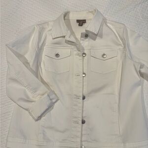 Chico’s Women's White Denim Jacket